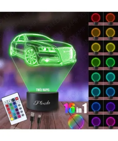 Lampka Nocna 3D LED LAMP Samochód Auto Audi A3