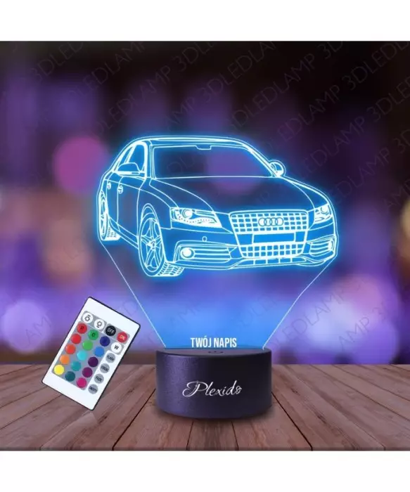Lampka Nocna 3D LED LAMP Samochód Audi A4 B8
