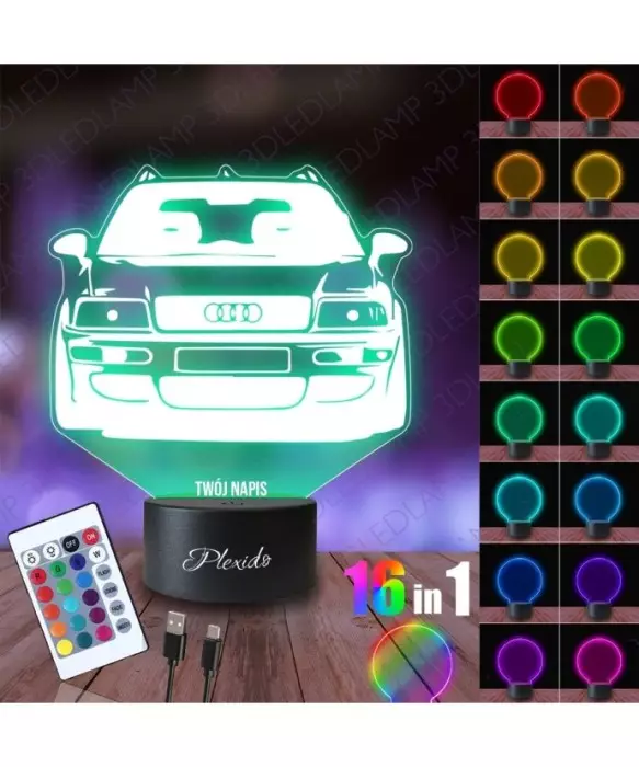 Lampka Nocna 3D LED LAMP Samochód Audi A4 B5