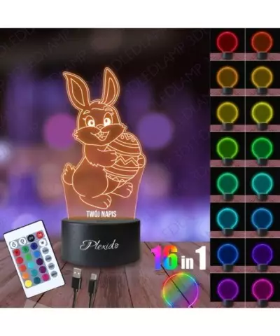 Lampka Nocna 3D LED LAMP Zajączek Wielkanocny