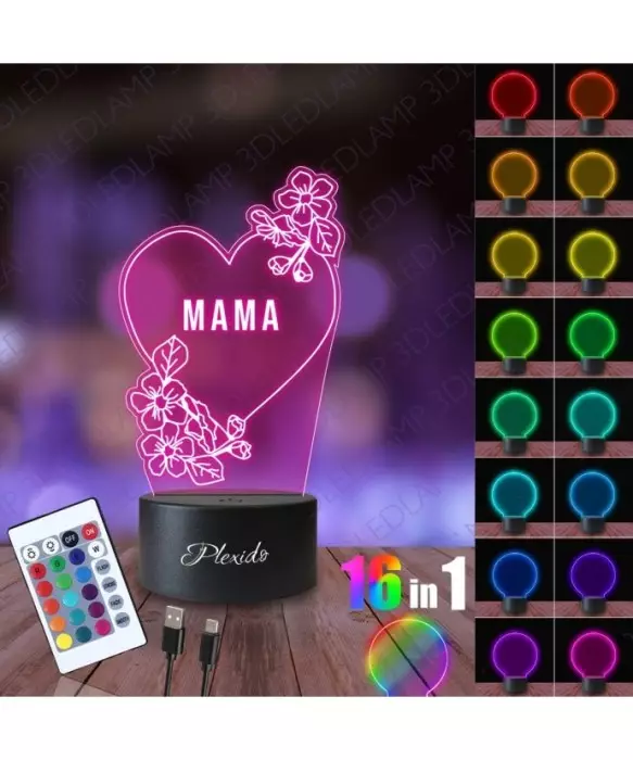 Lampka Nocna 3D LED Lamp Prezent na Dzień Mamy