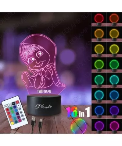 Lampka Nocna 3D LED LAMP Bajka Masza i Niedźwiedź