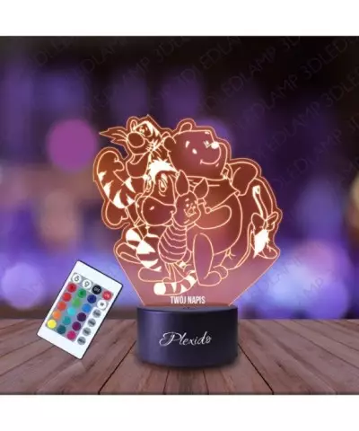 Lampka Nocna 3D LED LAMP Bajka Kubuś Puchatek i Przyjaciele