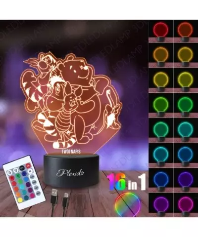 Lampka Nocna 3D LED LAMP Bajka Kubuś Puchatek i Przyjaciele