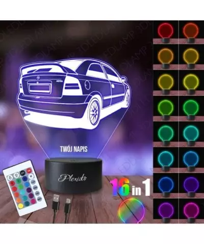 Lampka Nocna 3D LED LAMP Samochód Opel Astra