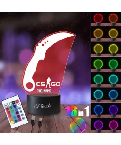 Lampka Nocna 3D LED LAMP Prezent dla Fana CS GO Counter Strike Nóż