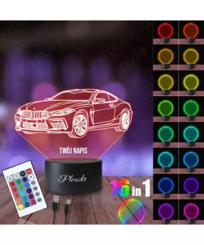 Lampka Nocna 3D LED LAMP Samochód BMW M8