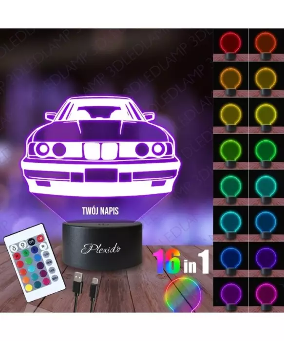 Lampka Nocna 3D LED LAMP Samochód BMW M5 E34