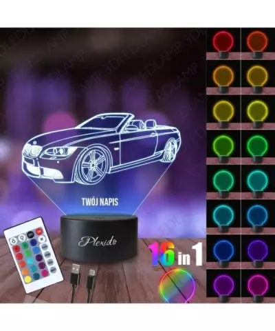Lampka Nocna 3D LED LAMP Samochód BMW E39 Cabrio