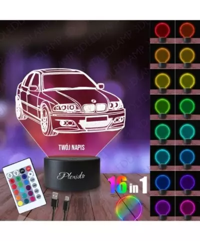 Lampka Nocna 3D LED LAMP Samochód BMW E46 M3