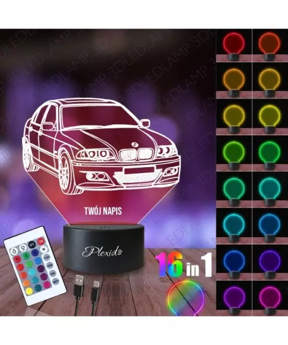 Lampka Nocna 3D LED LAMP Samochód BMW E46 M3