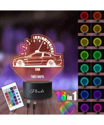 Lampka Nocna 3D LED LAMP Samochód BMW E46 M3 Power
