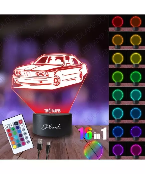 Lampka Nocna 3D LED LAMP Samochód BMW E24