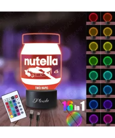 Lampka Nocna 3D LED LAMP Nutella Czekolada