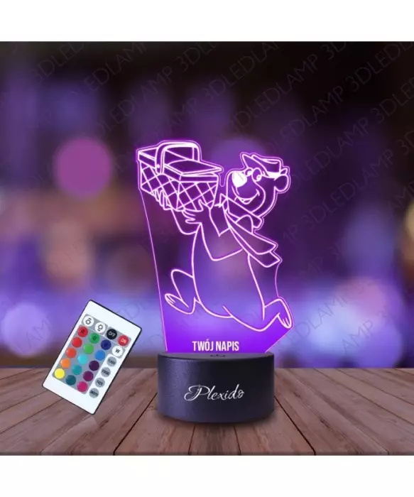 Lampka Nocna 3D LED LAMP Bajka Miś Yogi