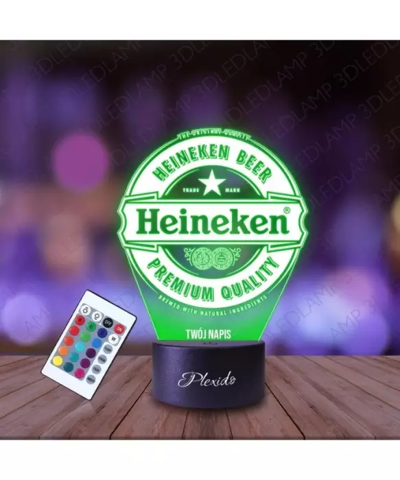 Lampka Nocna 3D LED LAMP Bar Heineken Logo