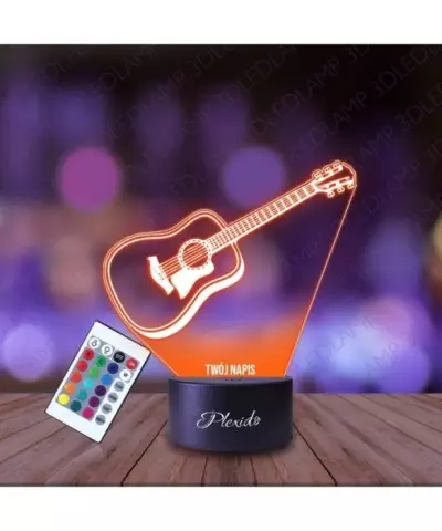 Lampka Nocna 3D LED LAMP Gitara Muzyka
