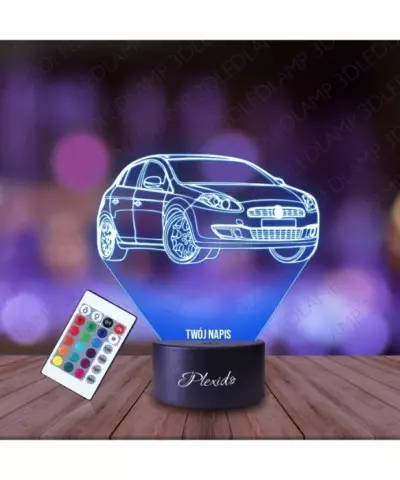 Lampka Nocna 3D LED LAMP Samochód Fiat Bravo