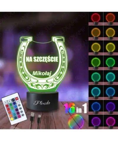 Lampka Nocna 3D LED LAMP Podkowa na Szczęście