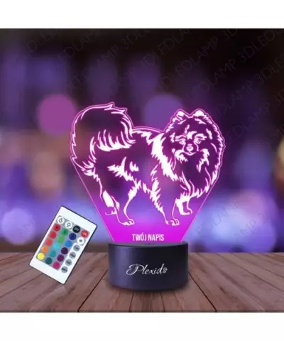 Lampka Nocna 3D LED LAMP Pies Szpic Miniaturowy