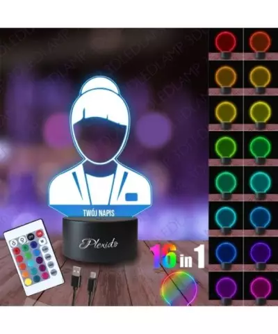 Lampka Nocna 3D LED LAMP  Prezent dla Pielęgniarki