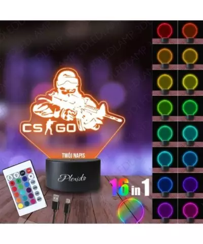 Lampka Nocna 3D LED LAMP Counter Strike CS Go dla Gracza
