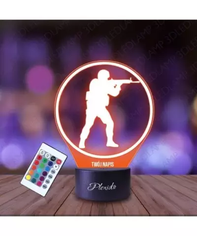 Lampka Nocna 3D LED LAMP Counter Strike CS Gracz