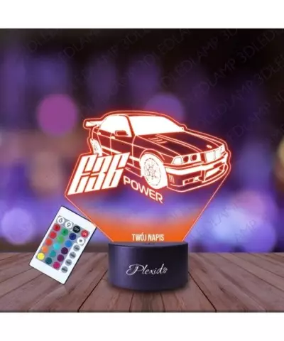 Lampka Nocna 3D LED LAMP Samochód BMW E36 M3 Power