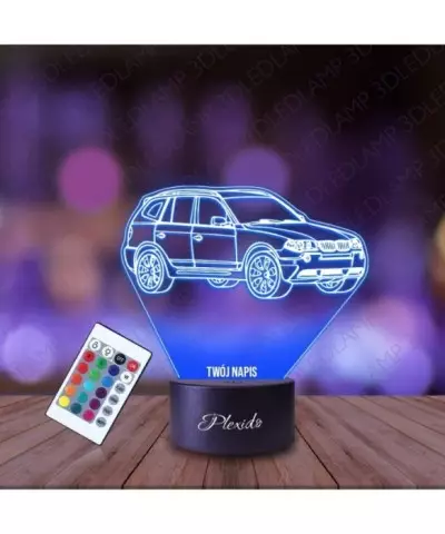 Lampka Nocna 3D LED LAMP Samochód BMW X3 4X4 MPower