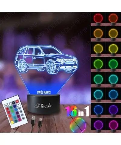 Lampka Nocna 3D LED LAMP Samochód BMW X3 4X4 MPower