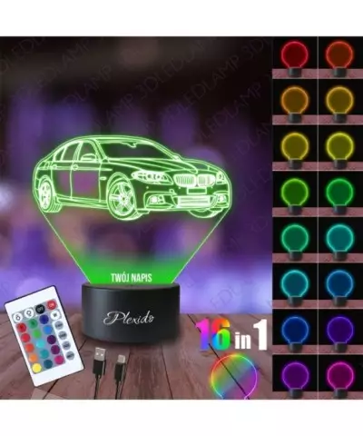 Lampka Nocna 3D LED LAMP Samochód BMW 5 MPower