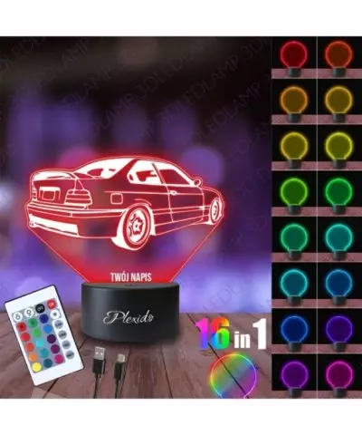 Lampka Nocna 3D LED LAMP Samochód BMW E36 M3