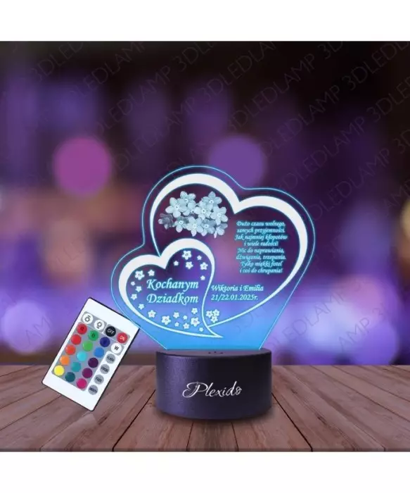 Lampka Nocna 3D LED Lamp Kochanym Dziadkom