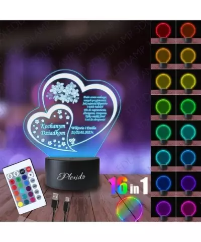 Lampka Nocna 3D LED Lamp Kochanym Dziadkom