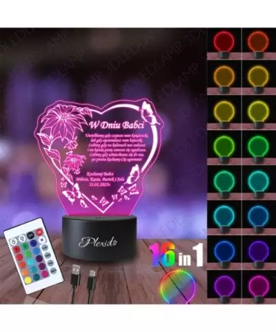 Lampka Nocna 3D LED Lamp W Dniu Babci