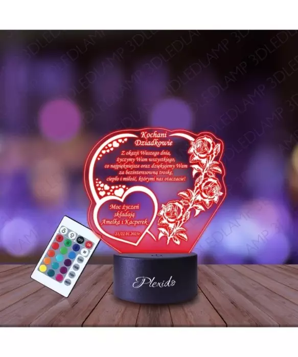 Lampka Nocna 3D LED Lamp Kochani Dziadkowie