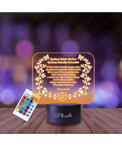 Lampka Nocna 3D LED Lamp Kochanej Babci Kochanemu Dziadkowi