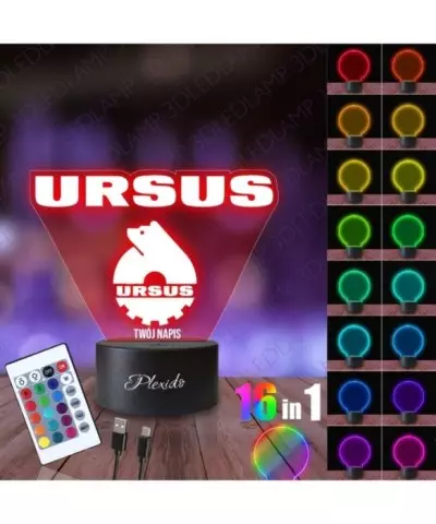 Lampka Nocna 3D LED LAMP  Prezent dla Fana Rolnictwa Ursus Emblemat