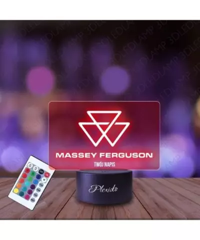 Lampka Nocna 3D LED LAMP Prezent dla Fana Rolnictwa Massey Ferguson Logo