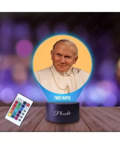 Lampka Nocna 3D LED LAMP z Nadrukiem UV Papież Jan Paweł II