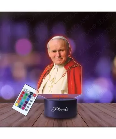 Lampka Nocna 3D LED LAMP z Nadrukiem UV Jan Paweł II