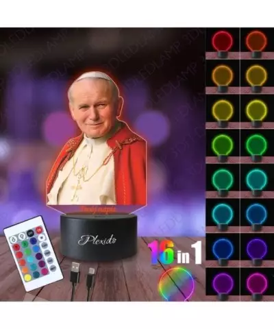 Lampka Nocna 3D LED LAMP z Nadrukiem UV Jan Paweł II