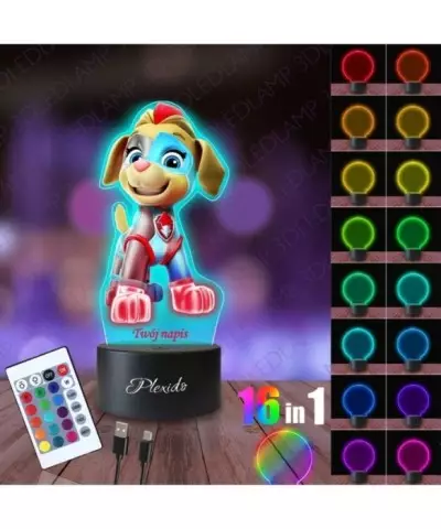 Lampka Nocna 3D LED LAMP z Nadrukiem UV Psi Patrol Ella