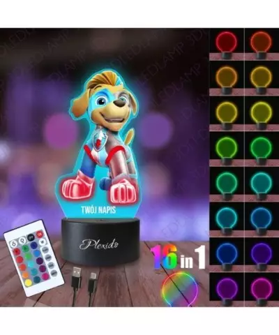 Lampka Nocna 3D LED LAMP z Nadrukiem UV Psi Patrol Truck