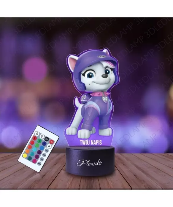 Lampka Nocna 3D LED LAMP z Nadrukiem UV Psi Patrol Roxi