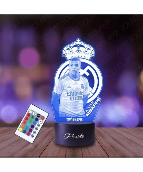 Lampka Nocna 3D LED LAMP Piłka Nożna Kylian Mbappe Real Madryt
