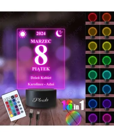 Lampka Nocna 3D LED LAMP Prezent na Dzień Kobiet 2