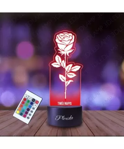 Lampka Nocna 3D LED LAMP Prezent na Dzień Kobiet Róża