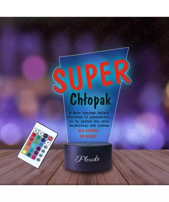 Lampka Nocna 3D LED LAMP z Nadrukiem UV Prezent na Dzień Mężczyzny dla Chłopaka Męża