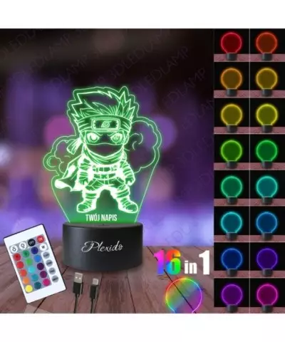 Lampka Nocna 3D LED LAMP Prezent dla fana Anime Sharingan Kakashi Naruto 2